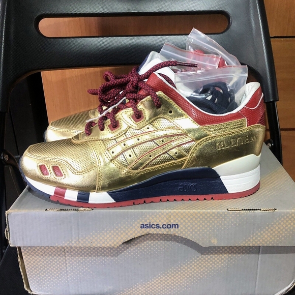 Brand New w/Box Ronnie Fieg Asics Gel Lyte 3 III KFE USA GOLD sz 9 KITH - Picture 5 of 5